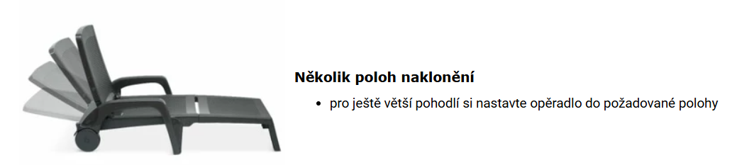Plastové lehátko MIAMI bílá - AKCE!
