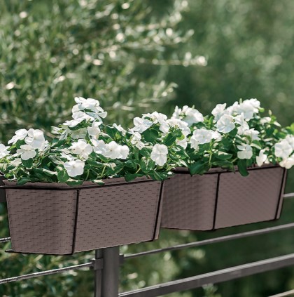 Truhlík na květiny NATURAL s háky 50 hnědá