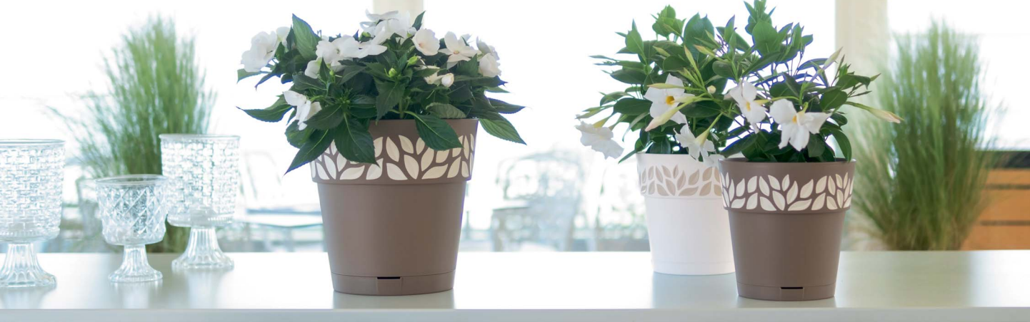 Samozavlažovací květináč OPERA CLOE 30 bílá