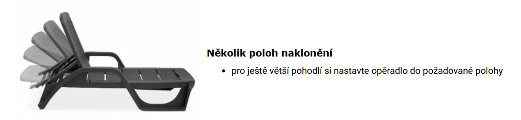 Plastové lehátko NILO bílá
