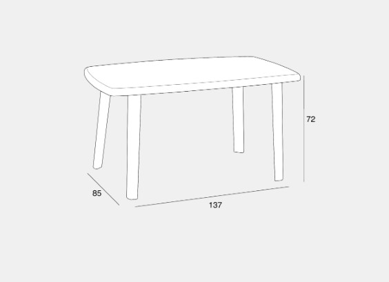 Plastový stůl CAYMAN bílá