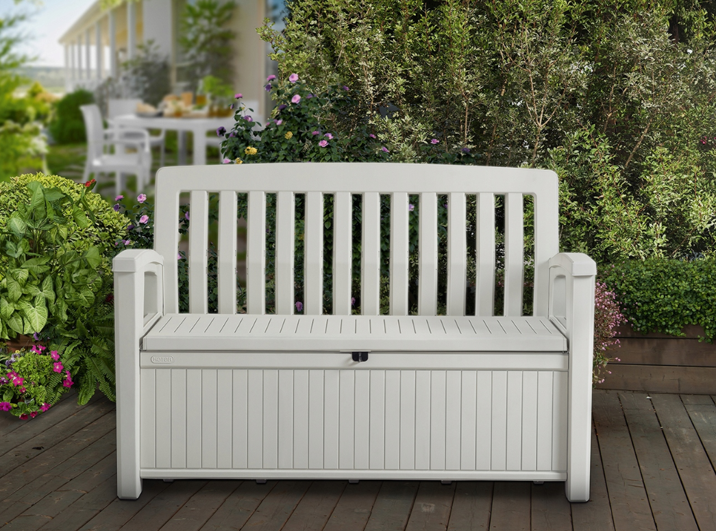 Zahradní lavice PATIO 227L bílá/krémová