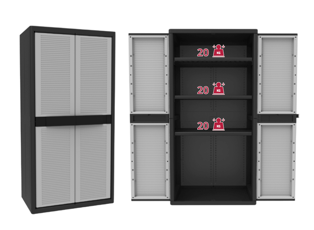 Plastová policová skříň JUMBO Q BLACK XL 2900 šedá