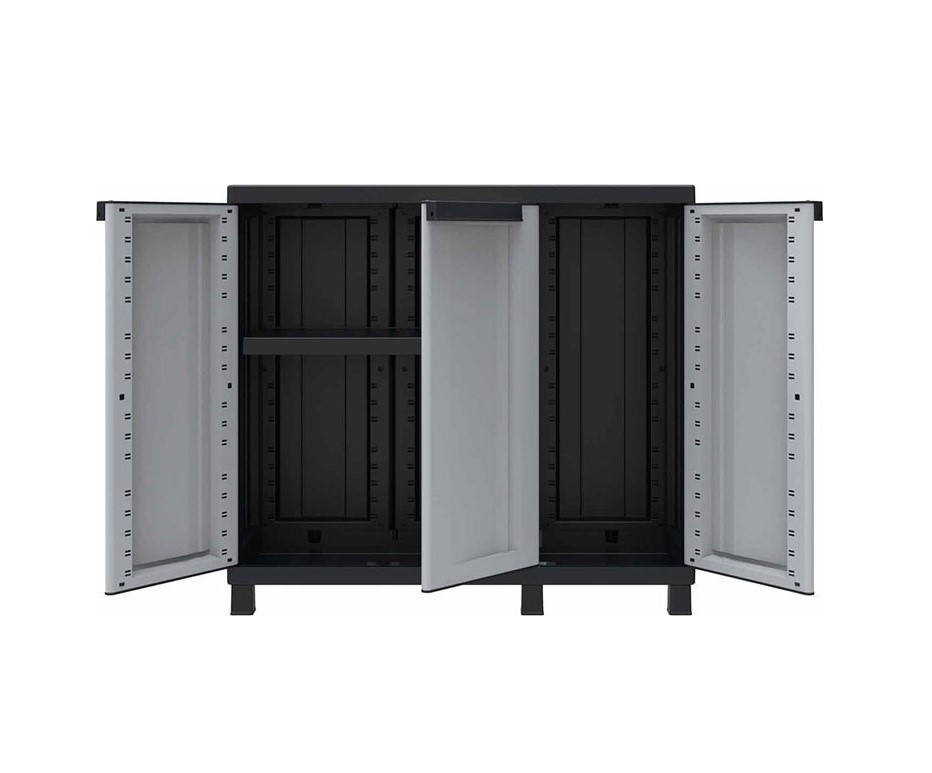 Plastová skříň TwistBlack třídveřová 102B šedá