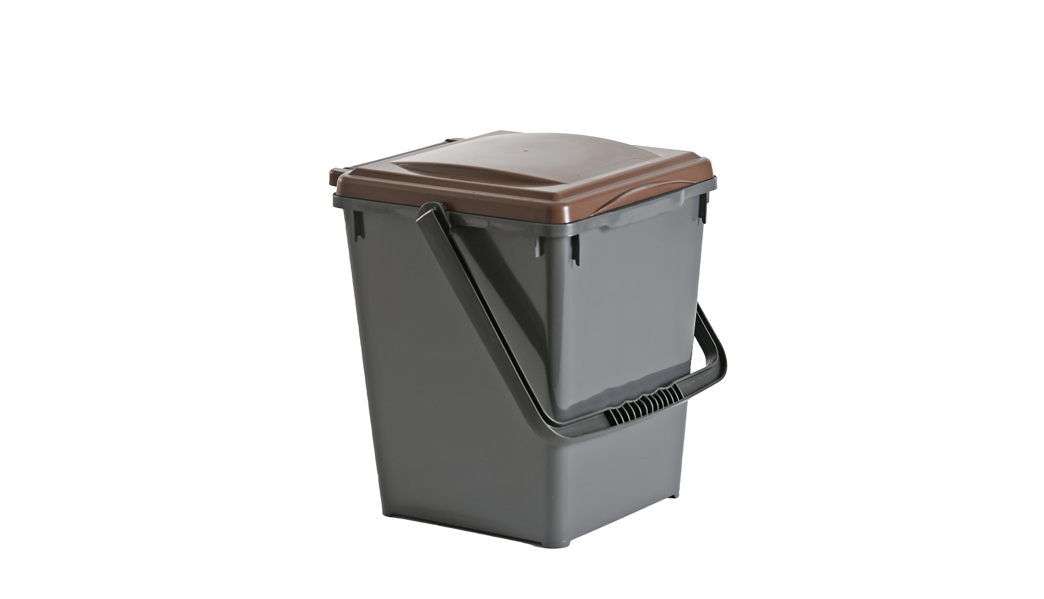 Třídící koš ECOLINE 20l šedá + hnědé víko