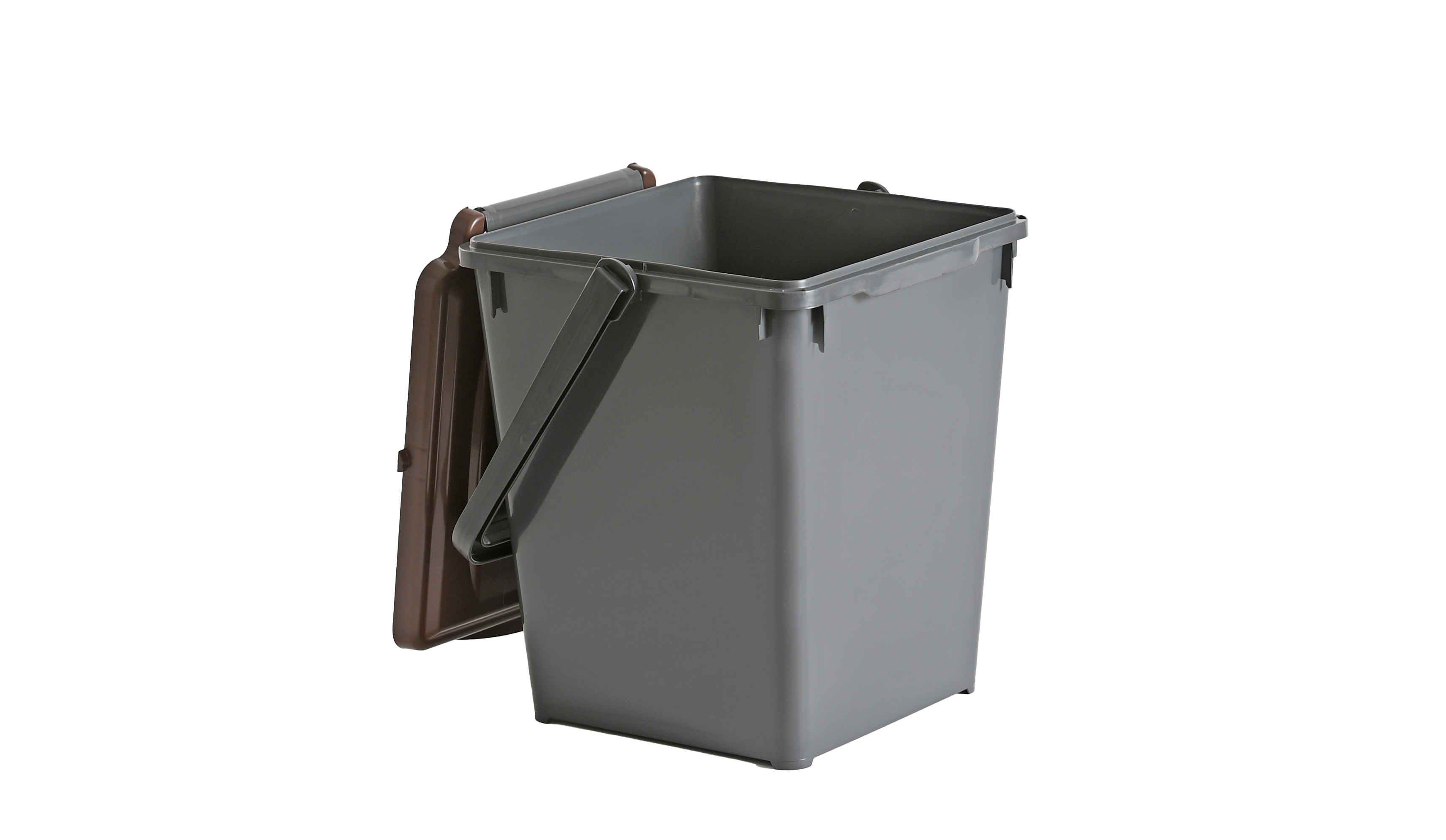 Třídící koš ECOLINE 20l šedá + hnědé víko