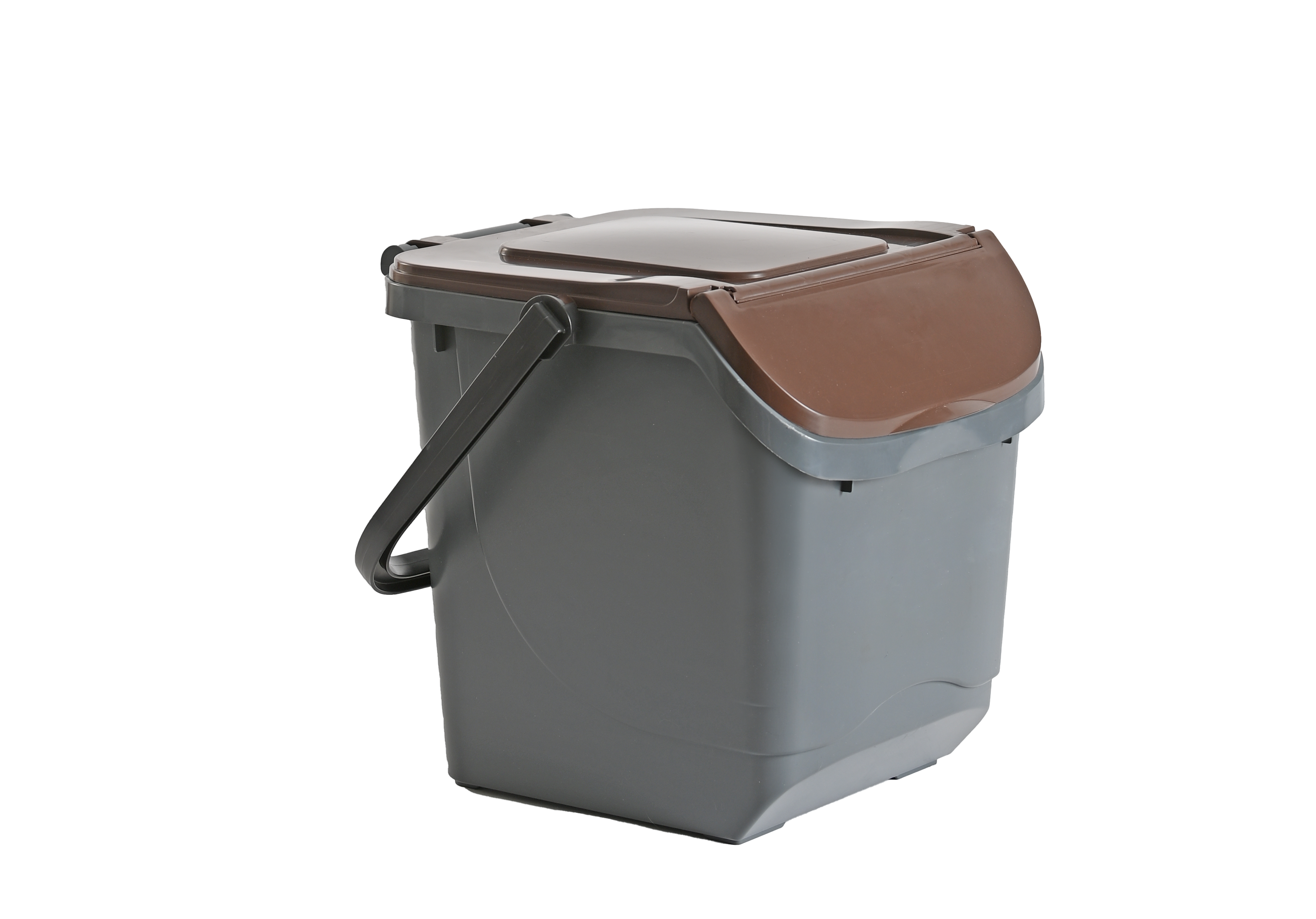Třídící koš ECOLINE 33l šedá + hnědé víko