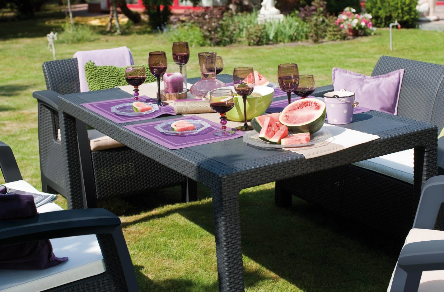 Plastový zahradní nábytek Corfu Fiesta antracit - POSLEDNÍ 3 KUSY!