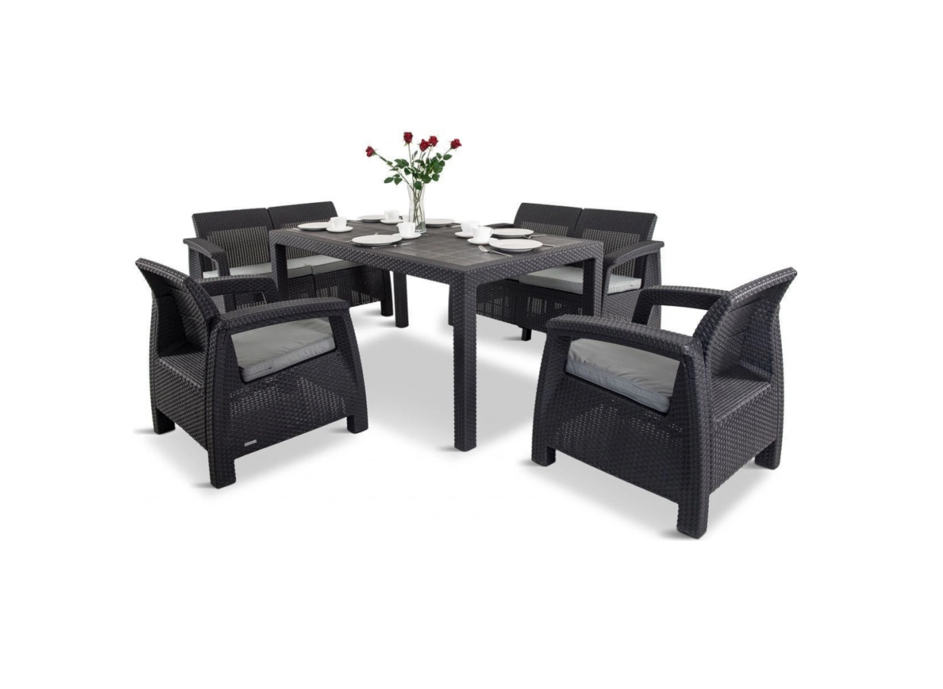 Plastový zahradní nábytek Corfu Fiesta antracit - POSLEDNÍ 3 KUSY!