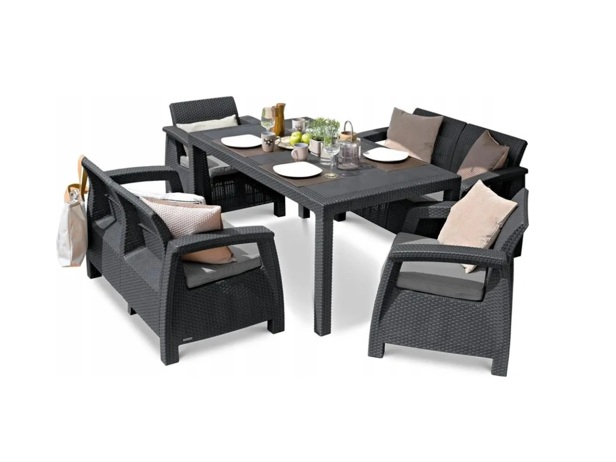 Plastový zahradní nábytek Corfu Fiesta antracit - POSLEDNÍ 3 KUSY!