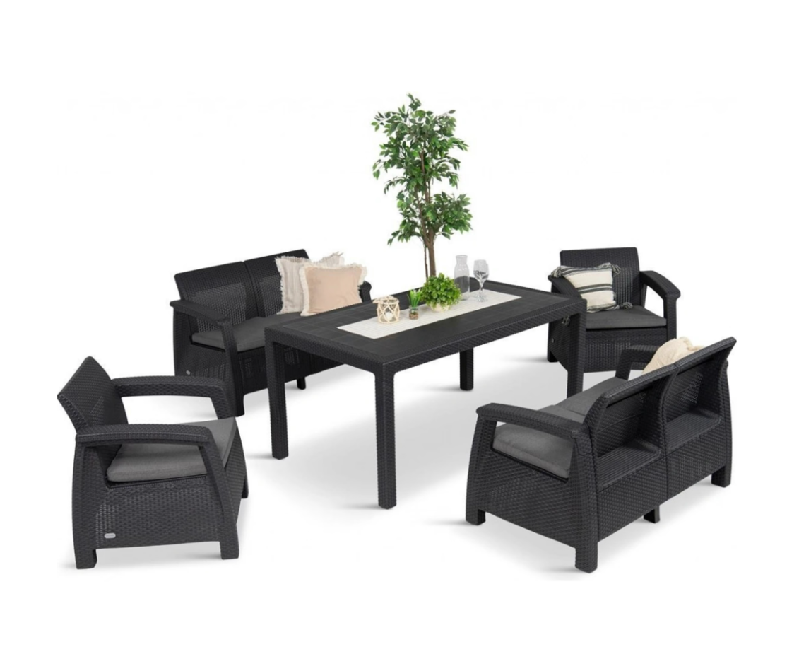 Plastový zahradní nábytek Corfu Fiesta antracit - POSLEDNÍ 3 KUSY!