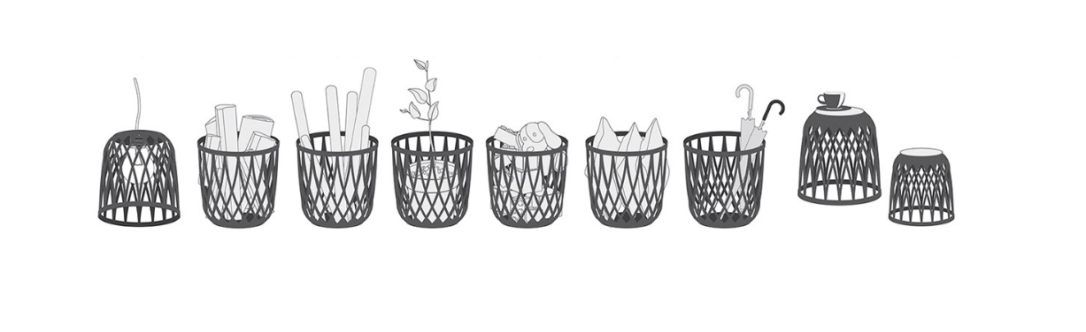 Univerzální koš UNIQUBO 44,7 cm - bílý