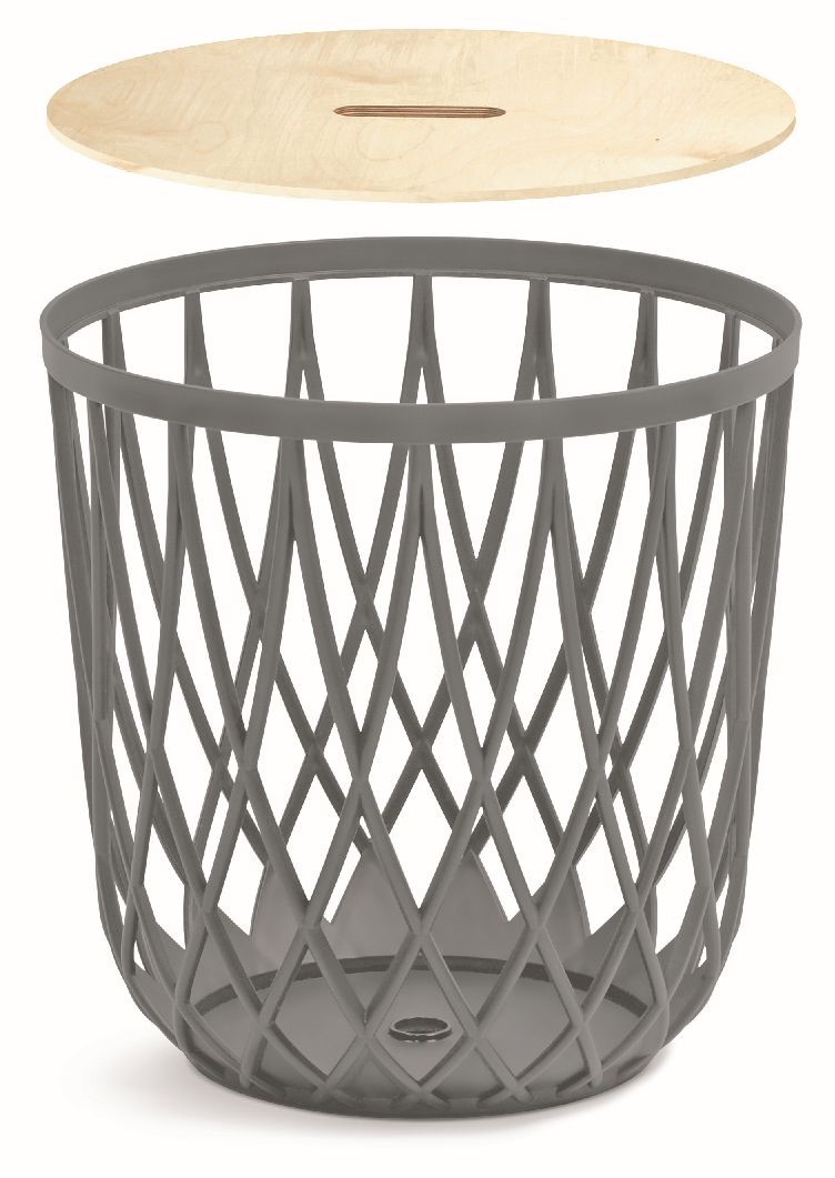 Univerzální koš UNIQUBO 39cm s víkem - šedý