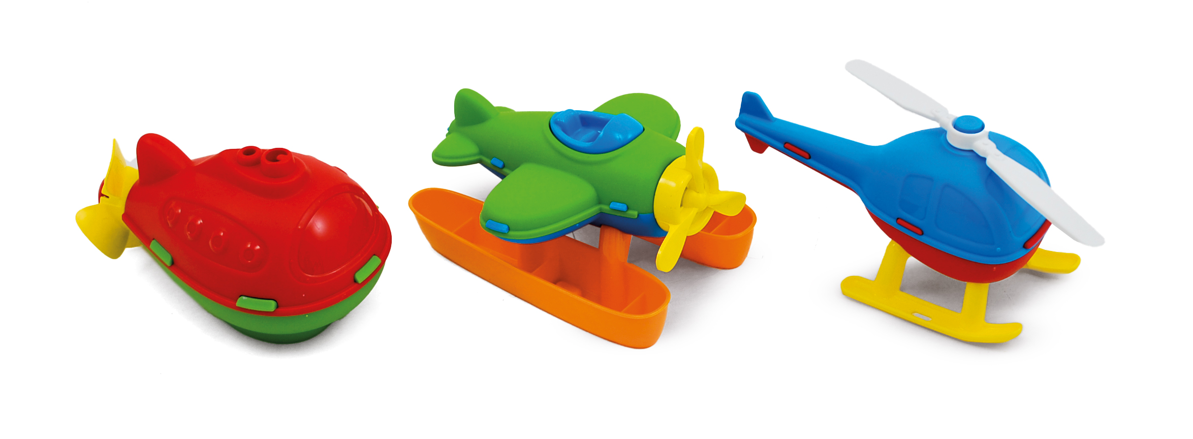 Plastové hračky v sáčku 3 ks (vrtulník, ponorka, hydroplán)