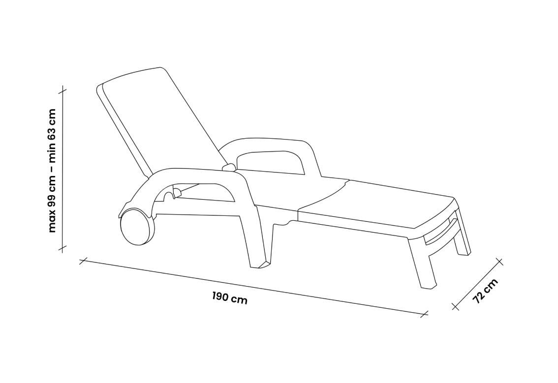 Plastové lehátko CANCUN - zelené ZAVÁDĚCÍ CENA!
