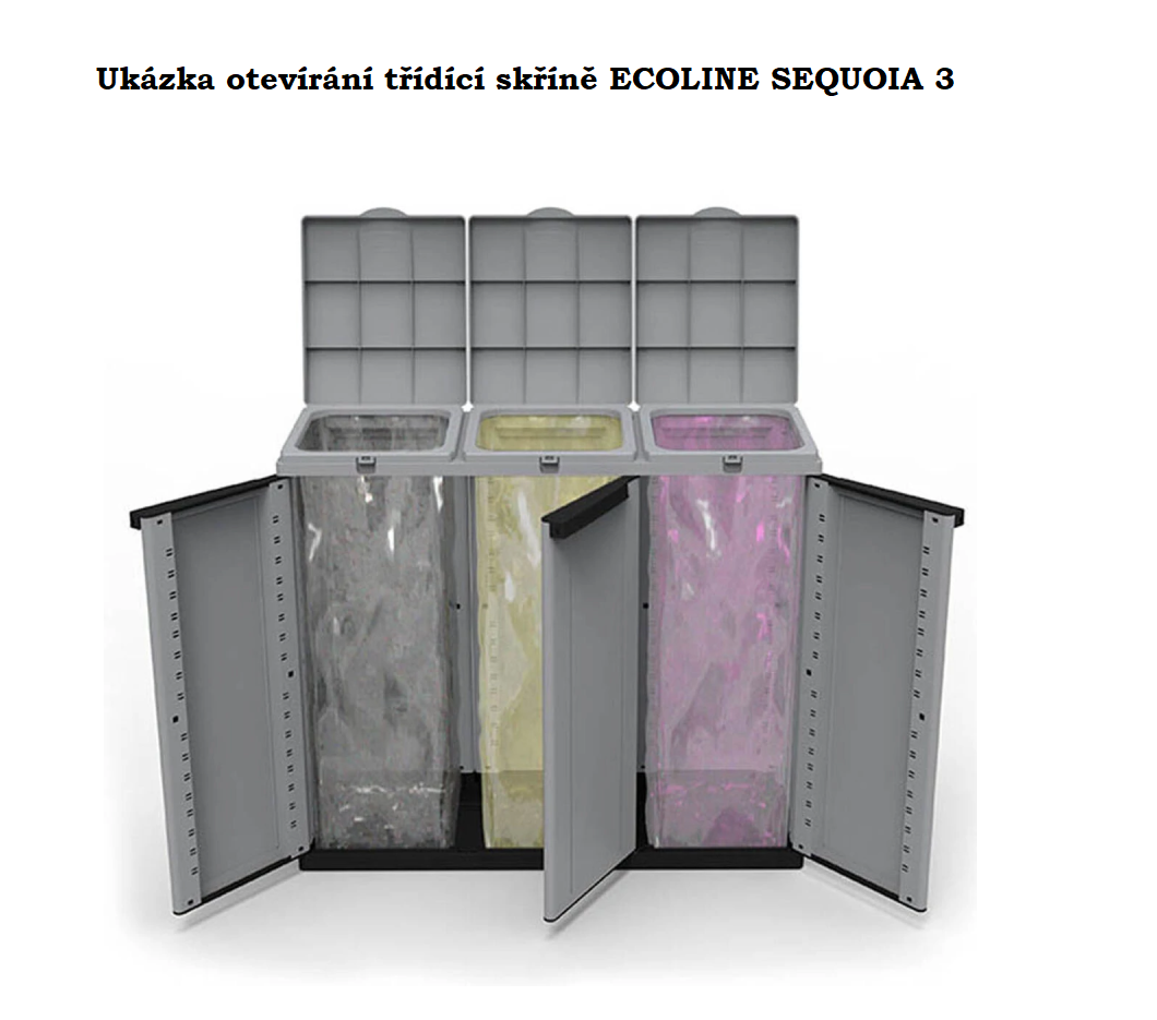 Plastová skříň ECOLINE SEQUOIA 3 na třídění odpadu NOVINKA!