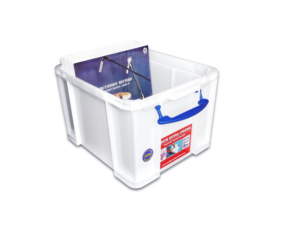 REALLY USEFUL box 35L XL bílá vhodné na uložení LP desek