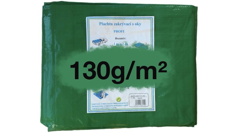 Plachta zakrývací PROFI-zelená 4 x 6 m (130g/m²) ZAVÁDĚCÍ CENA