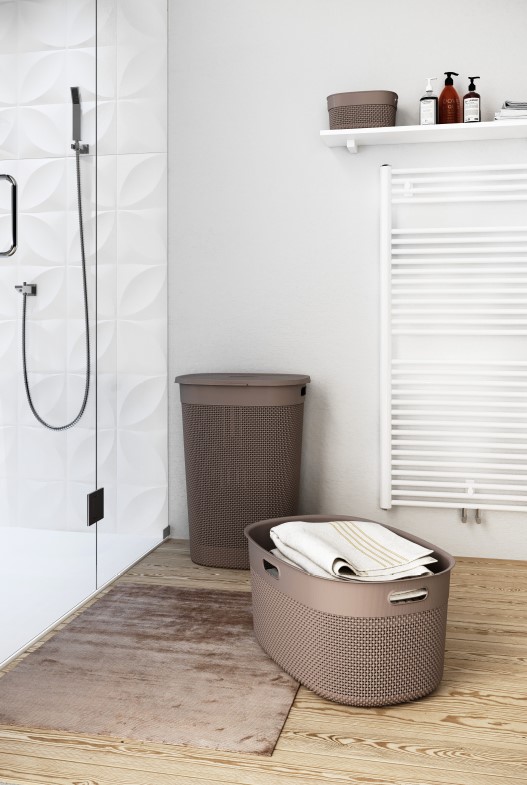 Koš na čisté prádlo FILO nová šedohnědá