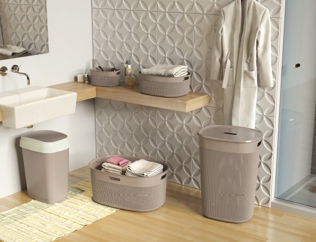 Koš na čisté prádlo FILO nová šedohnědá