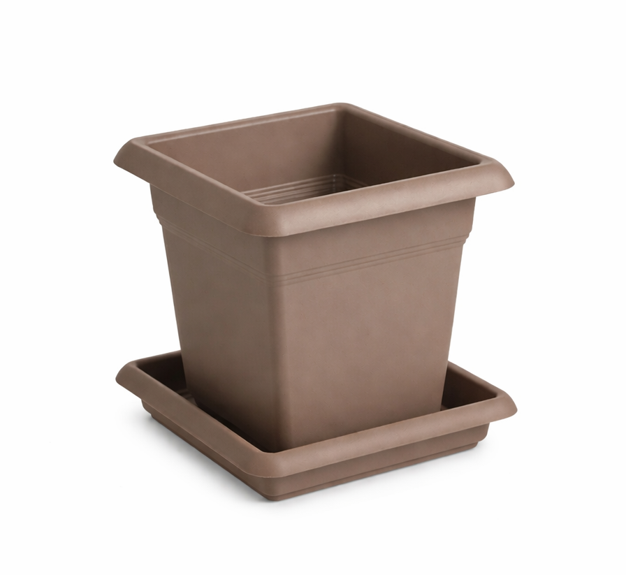 Květináč MEDITERRANEO 45 cm s podmiskou - hnědá