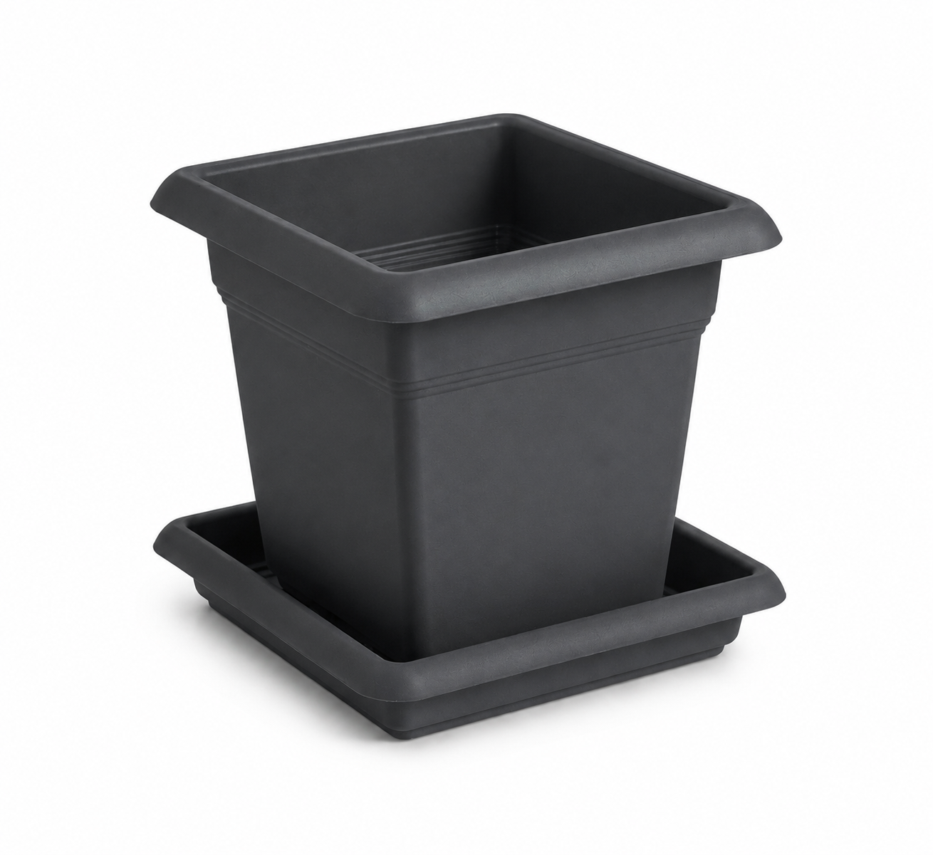 Květináč MEDITERRANEO 45 cm s podmiskou - antracit