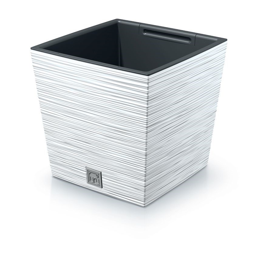 Květináč FURU Square bílý 29,5 cm nízký BÍLÝ