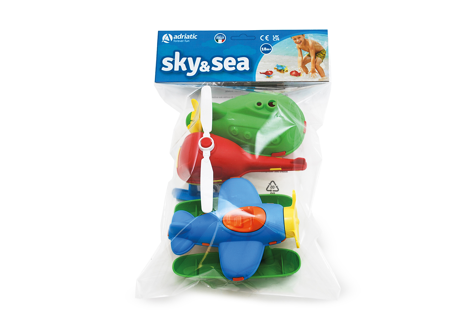 Plastové hračky v sáčku 3 ks (vrtulník, ponorka, hydroplán)