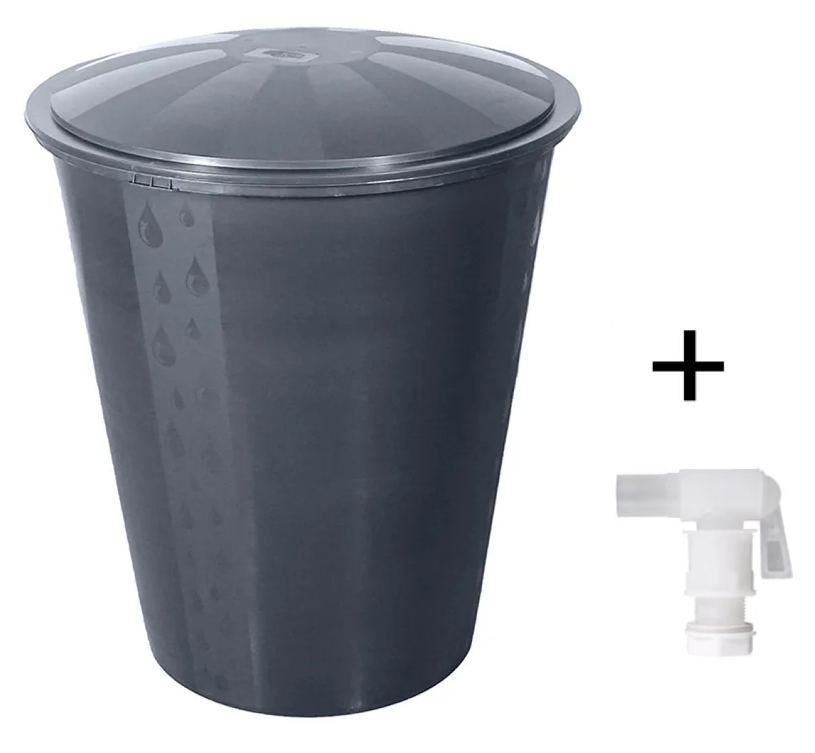 Nádrž na dešťovou vodu ECOTANK 300 l + víko + ventil antracit
