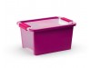 Plastový úložný box Bi Box s víkem S fialová